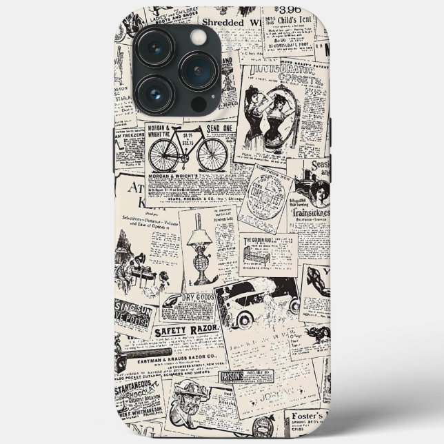 Vintage Newspaper  Case-Mate iPhone Case (Back)