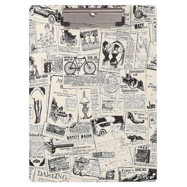 Vintage Newspaper   Clipboard (Front)