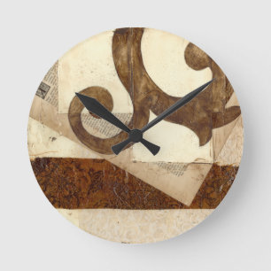 Vintage Newspaper Clipping Round Clock
