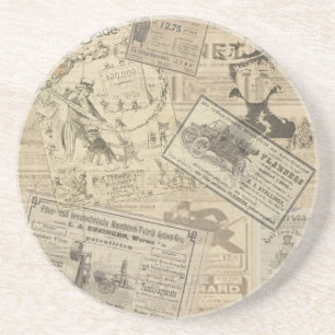 Vintage newspaper coaster