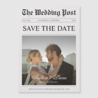 Vintage Newspaper Custom Photo Save the Date