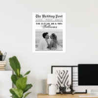 Vintage Newspaper Custom Wedding Photo