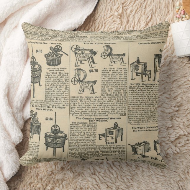 Vintage Newspaper design Throw Pillow (Blanket)