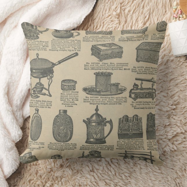 Vintage Newspaper design Throw Pillow (Blanket)