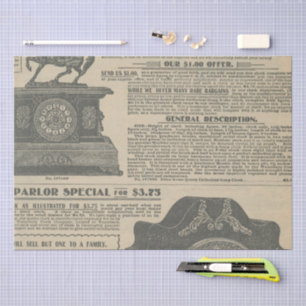 Vintage Newspaper design Tissue Paper