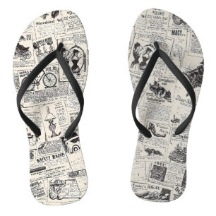 Vintage Newspaper Flip Flops