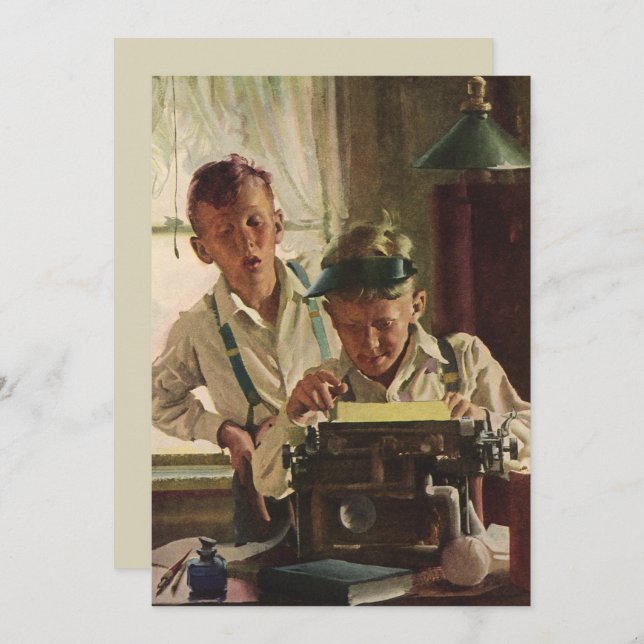 Vintage Newspaper Journalists, Writers Typewriter (Front/Back)