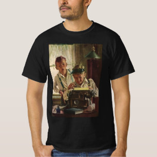 Vintage Newspaper Journalists, Writers Typewriter T-Shirt