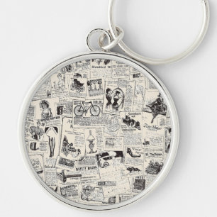 Vintage Newspaper Keychain