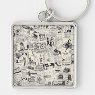 Vintage Newspaper   Keychain