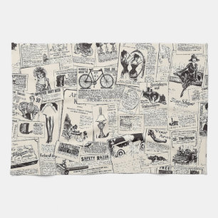 Vintage Newspaper Kitchen Towel