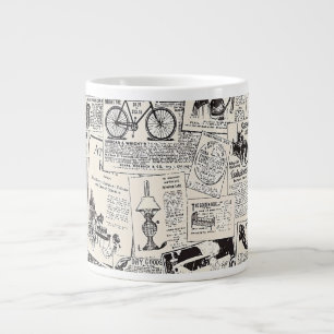 Vintage Newspaper Large Coffee Mug