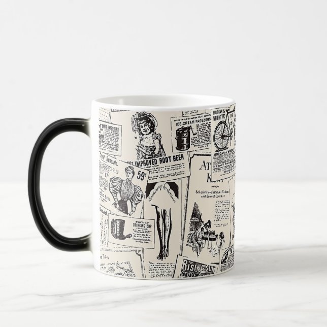 Vintage Newspaper Magic Mug (Left)