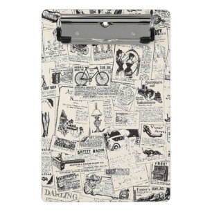 Vintage Newspaper Mini Clipboard