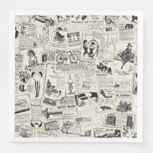 Vintage Newspaper   Napkin