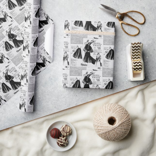 Vintage newspaper October 26th, 1951 Wrapping Paper (Crafts)