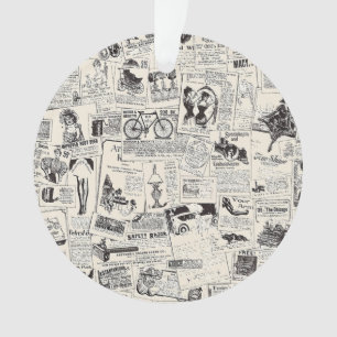 Vintage Newspaper Ornament