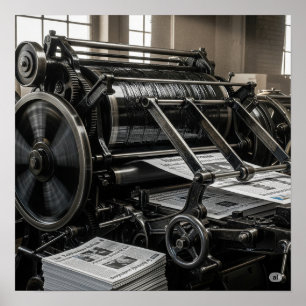 Vintage Newspaper Press Poster