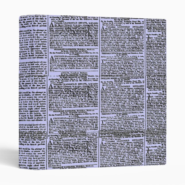 Vintage Newspaper Print Binder (Front/Spine)