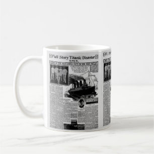 Vintage Newspaper Story Titanic  Coffee Mug