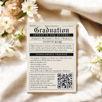 Vintage Newspaper Style College Fund QR Code