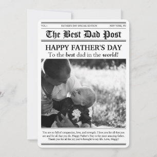 Vintage Newspaper Style Father’s Day Rounded Card
