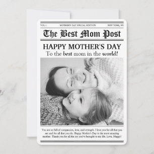 Vintage Newspaper Style Mother’s Day Card