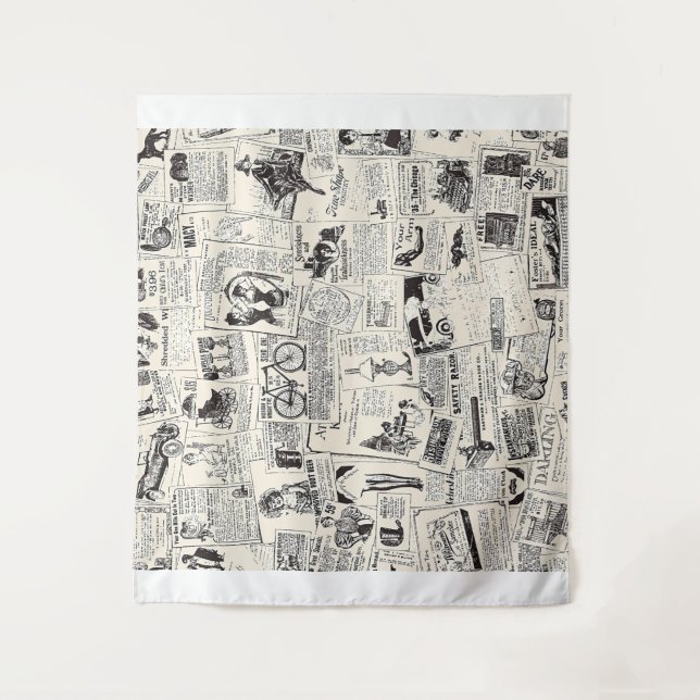 Vintage Newspaper Tapestry (Front)
