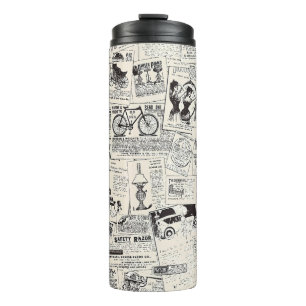 Vintage Newspaper Thermal Tumbler