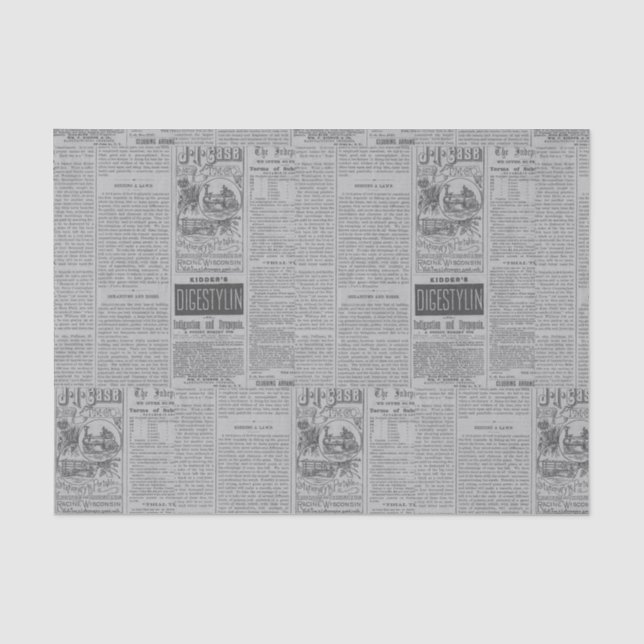 Vintage Newspaper Tissue Paper (Front)