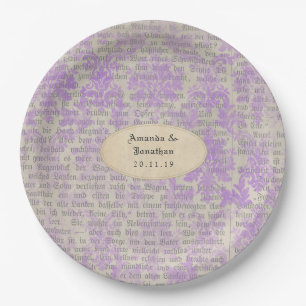 Vintage Newspaper Wedding Paper Plate