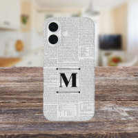 Vintage Newsprint Custom Monogram