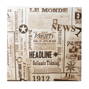 Vintage Newsprint Tile