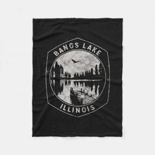 Vintage Ngs Lake Illinois Outdoors Vacation Fleece Blanket