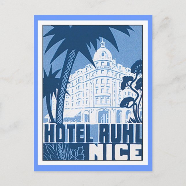 Vintage Nice France Hotel Postcard (Front)
