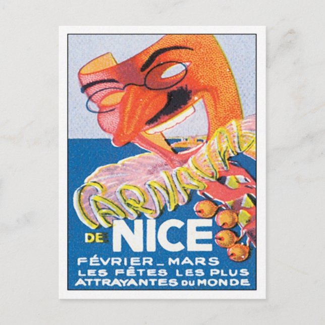 Vintage Nice France Mars Postcard (Front)