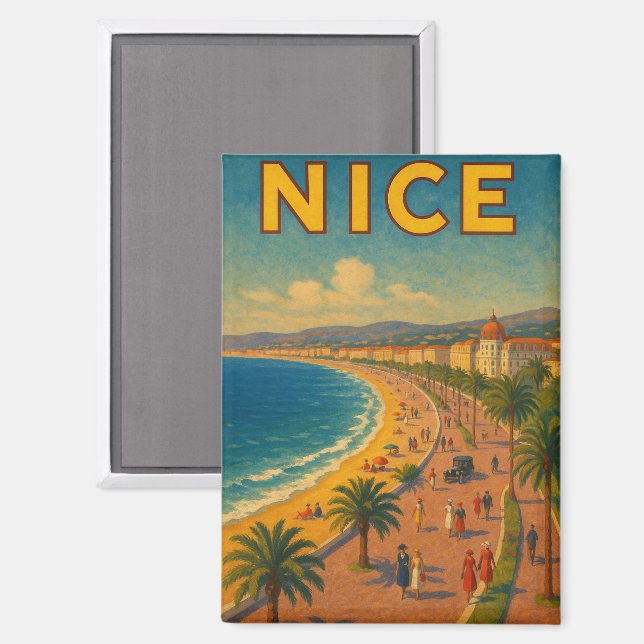 Vintage Nice France Promenade des Anglais Magnet (Front/Back)