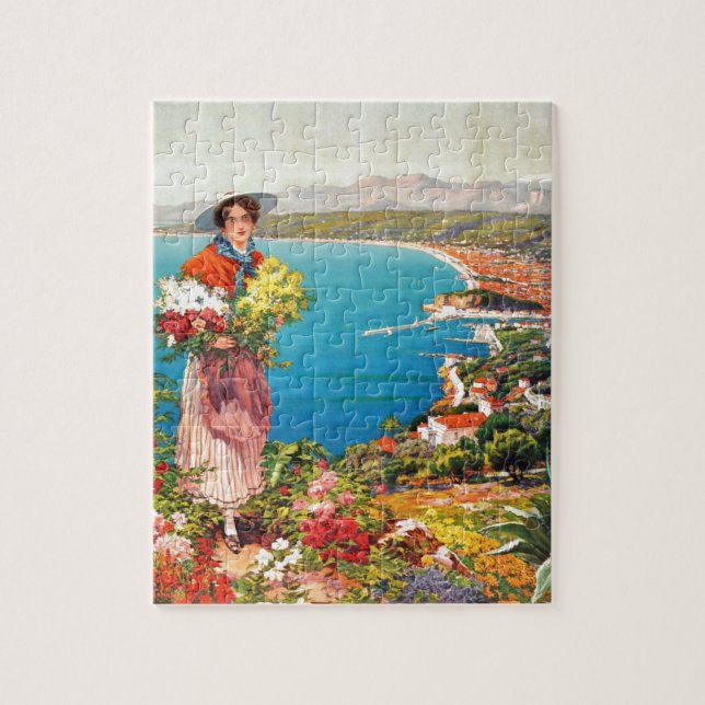 Vintage Nice Reine Cote D'Azur Jigsaw Puzzle (Vertical)