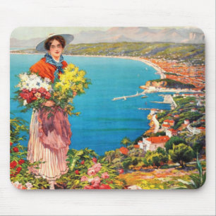 Vintage Nice Reine Cote D'Azur Mouse Pad