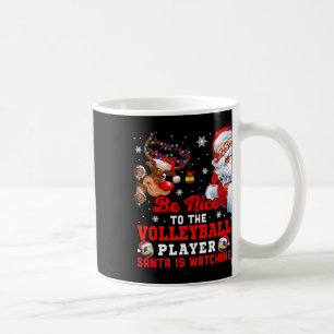 Vintage Nice To The Volleyball Player Santa Is Wat Coffee Mug