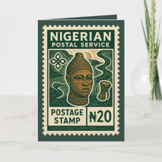 Vintage Nigeria Postage Stamp Card