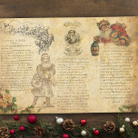 Vintage Night Before Christmas Collage Tissue Paper<br><div class="desc">Vintage design in homage to The Night Before Christmas poem featuring vignettes of Santa with the text of this beloved poem in Clement Moore's own handwriting on aged gold parchment embellished with holly and Christmas roses. Suitable for decoupage or crafting projects.</div>
