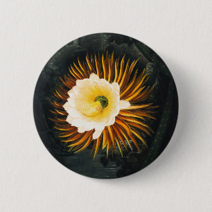 Vintage Night-Blowing Cereus Gothic Art 2 Inch Round Button