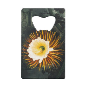 Vintage Night-Blowing Cereus Gothic Art Credit Card Bottle Opener