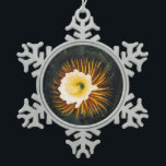 Vintage Night-Blowing Cereus Gothic Art Snowflake Pewter Christmas Ornament<br><div class="desc">Experience the haunting beauty of Robert John Thornton’s "The Night-Blowing Cereus, " a crown jewel from his 1800 masterpiece, The Temple of Flora. This iconic botanical print captures a dramatic cactus bloom illuminated against a mysterious midnight sky. In the background, a Gothic clock tower and a silver moon create a...</div>
