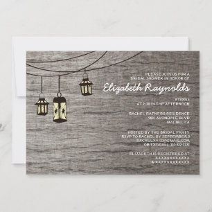 Vintage Night Light Bridal Shower Invitations