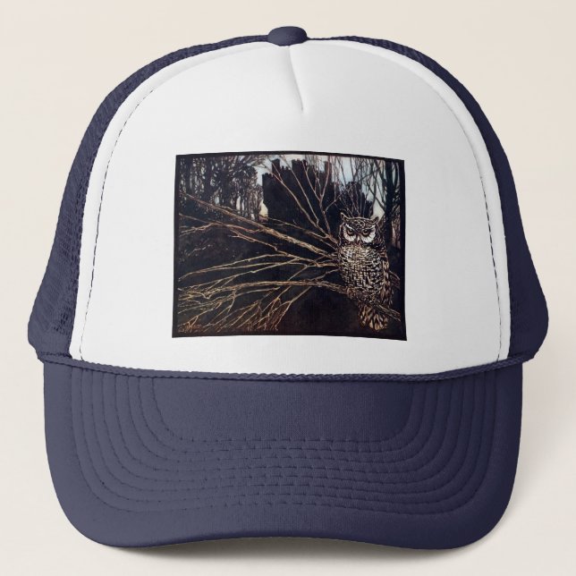 Vintage Night Owl Rackham Trucker Hat (Front)