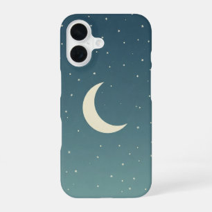 Vintage Night with Crescent Moon iPhone 16 Case
