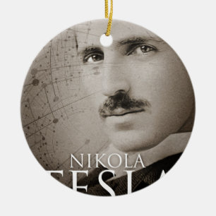 Vintage Nikola Tesla photo Ceramic Ornament