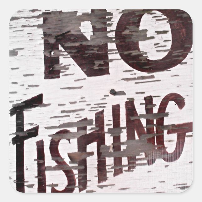 Vintage No Fishing Sign Square Sticker (Front)